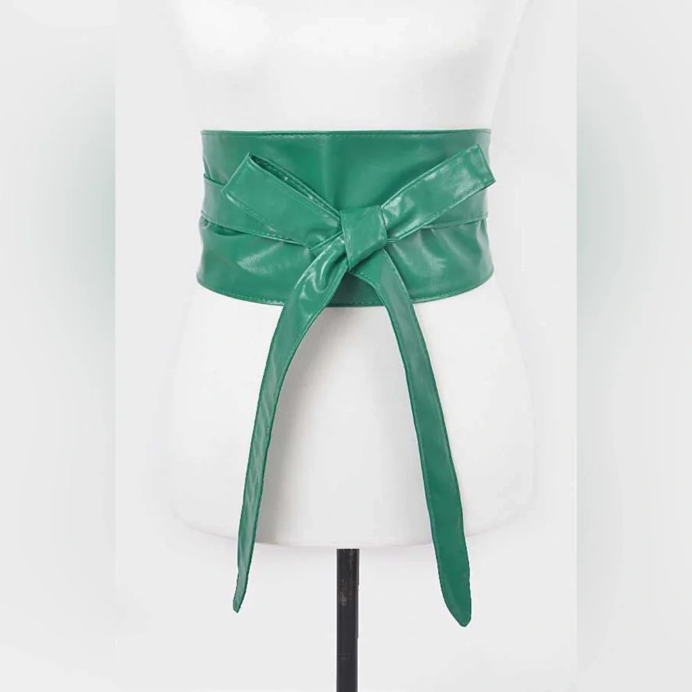 Green Free Style Obi Statement Belt
